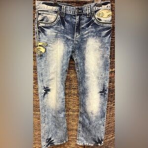 Affliction- Cooper, Motor,‎ Size:34 Men's Blue Jeans